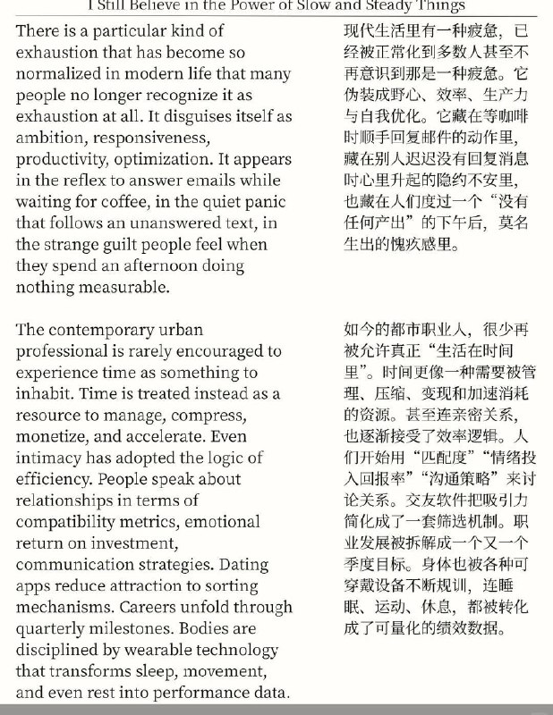 精选外刊 始终相信缓慢、平和、细水长流的力量精选外刊 始终相信缓慢、平和、细水长流的力量