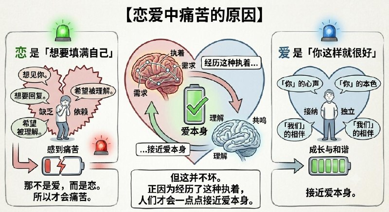 恋爱中痛苦的原因】恋是「想要填满自己」爱是「你这样就很好」想见你