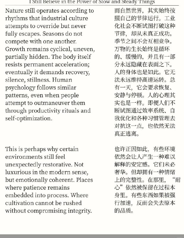 精选外刊 始终相信缓慢、平和、细水长流的力量精选外刊 始终相信缓慢、平和、细水长流的力量