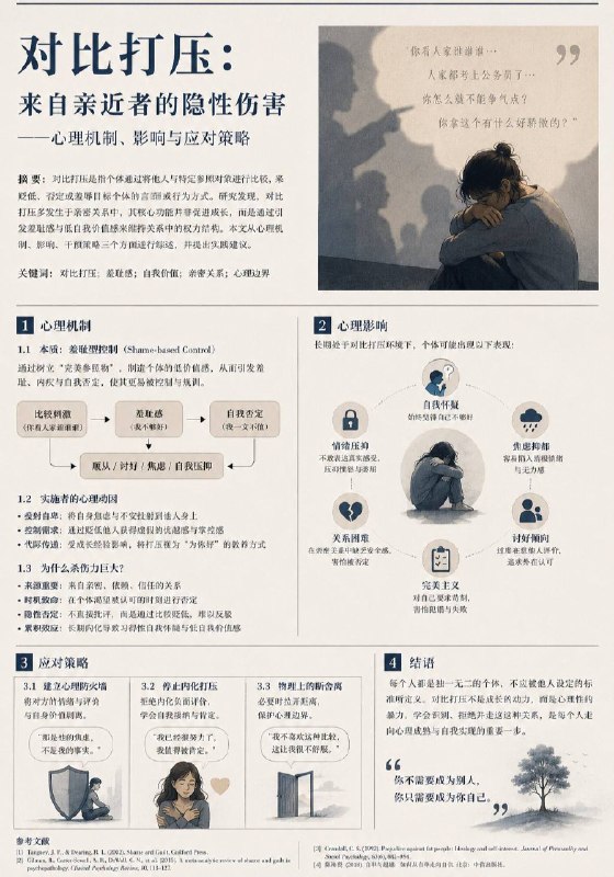 心理学上有一个词，叫“对比打压”