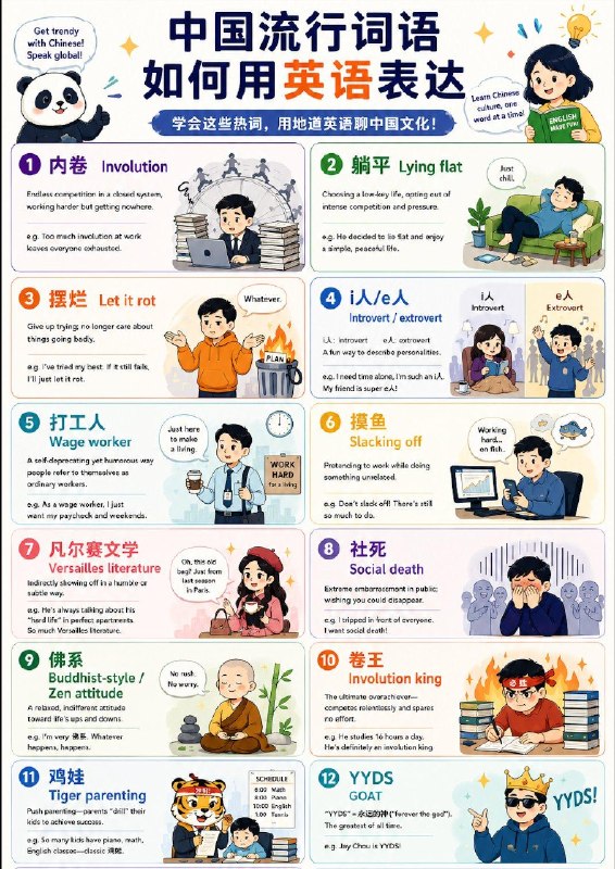 没事学点英语小知识：中国流行词语如何用英语表达？#英语小知识