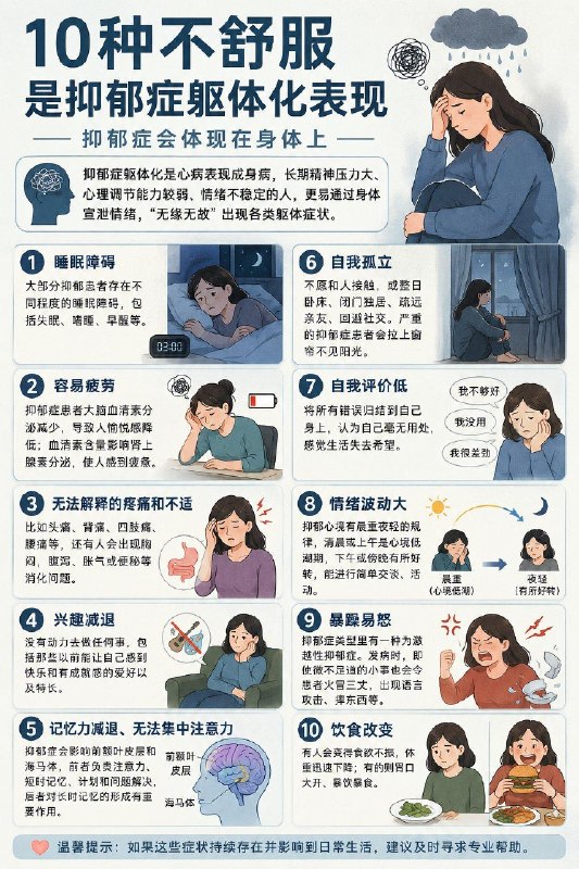 抑郁症的躯体化表现（Somatization）