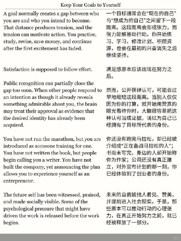精选外刊 不要公开你的个人目标精选外刊 不要公开你的个人目标