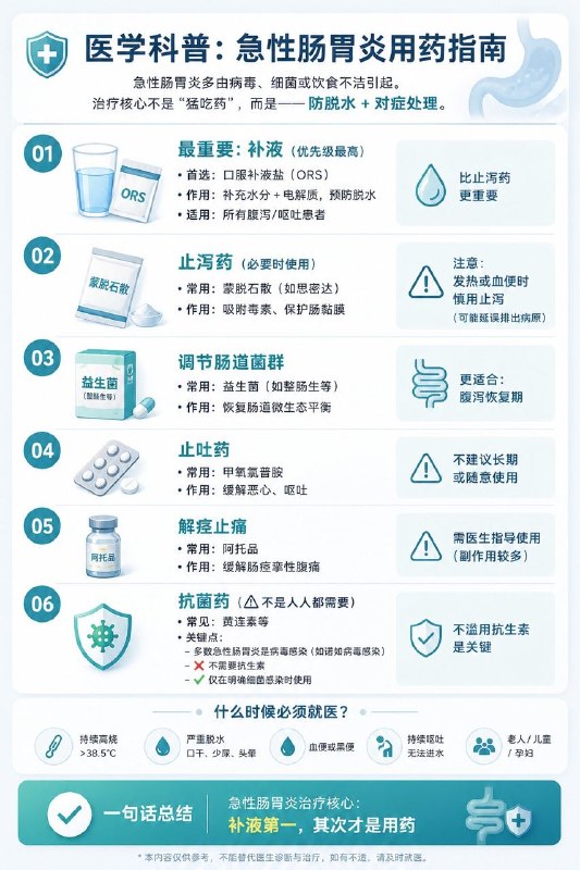 「医学科普：急性肠胃炎用药指南」