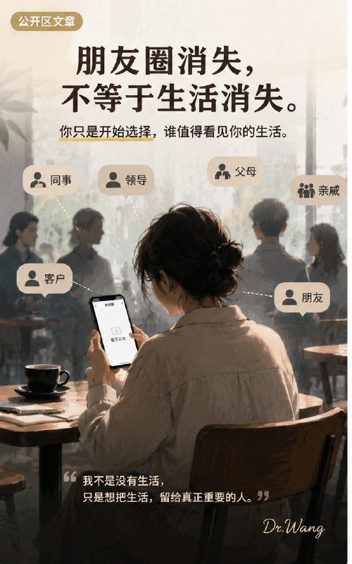 一个人突然从朋友圈消失，意味着什么？昨天与朋友咖啡聊天，聊到今年大家的朋友圈都格外的安静……先别急着把不发朋友圈和不合群、孤僻、不热爱生活画等号