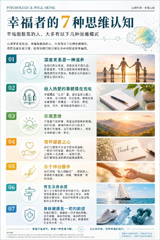 「幸福感高的人 基本都有这7种认知！」